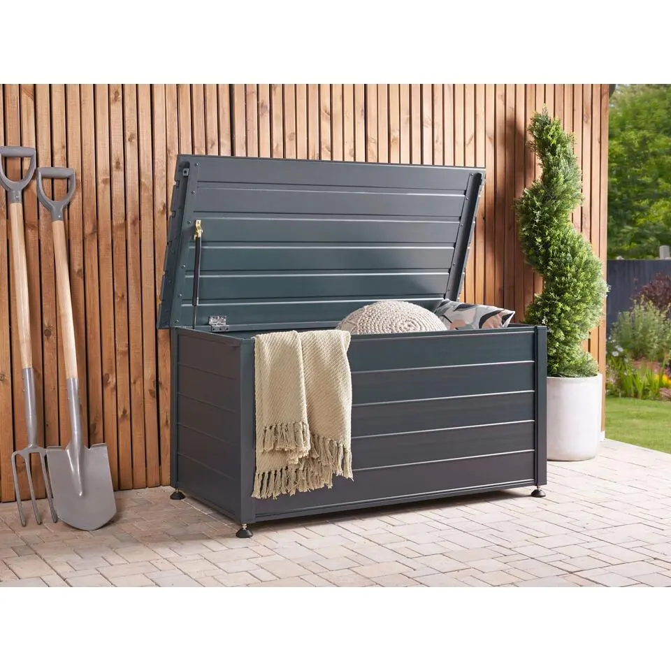 CAMPALTO - Kussenbox - Donkergrijs - 123 x 60 cm - Aluminium