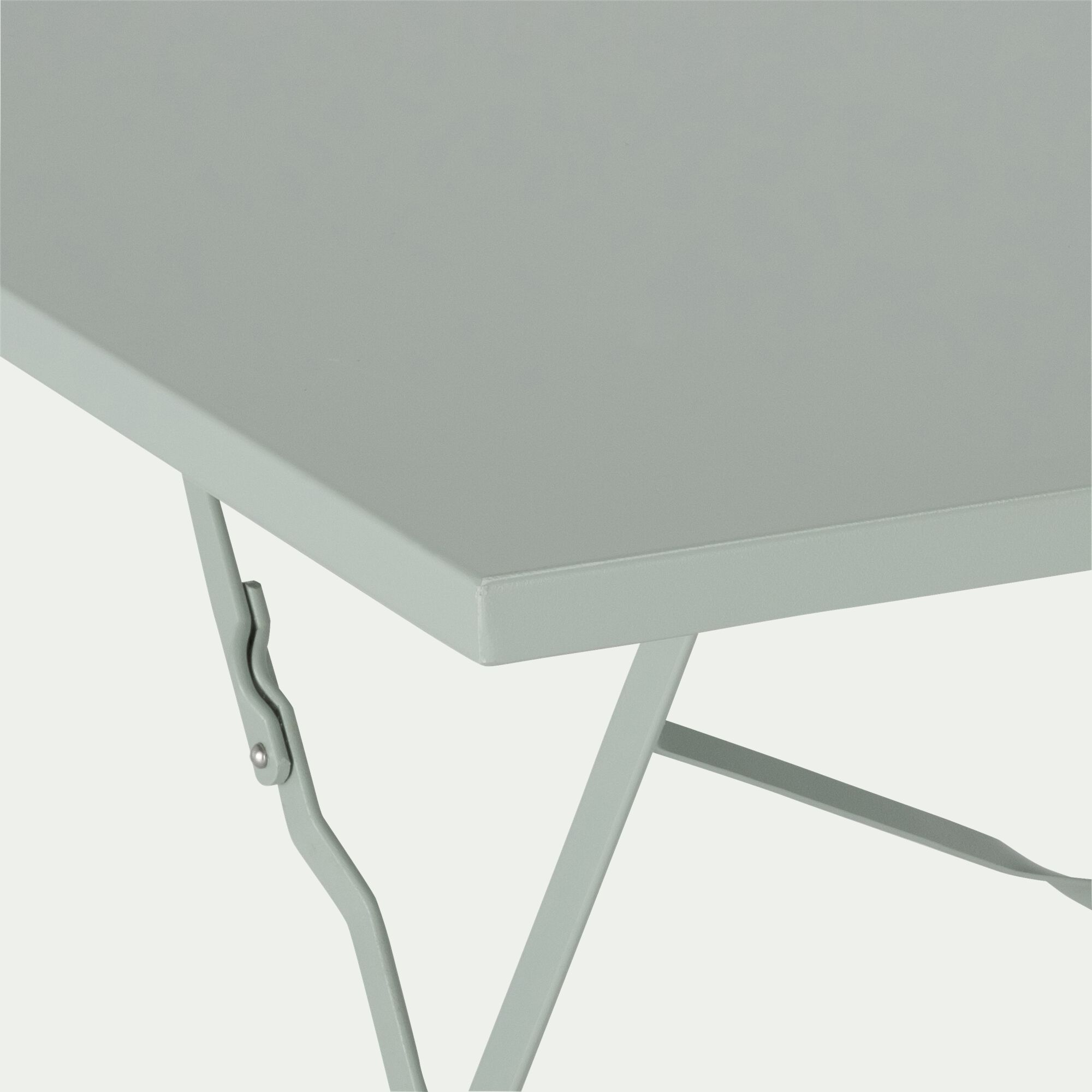 CERVIONE - Table de repas jardin pliante en acier - vert olivier (2 places)