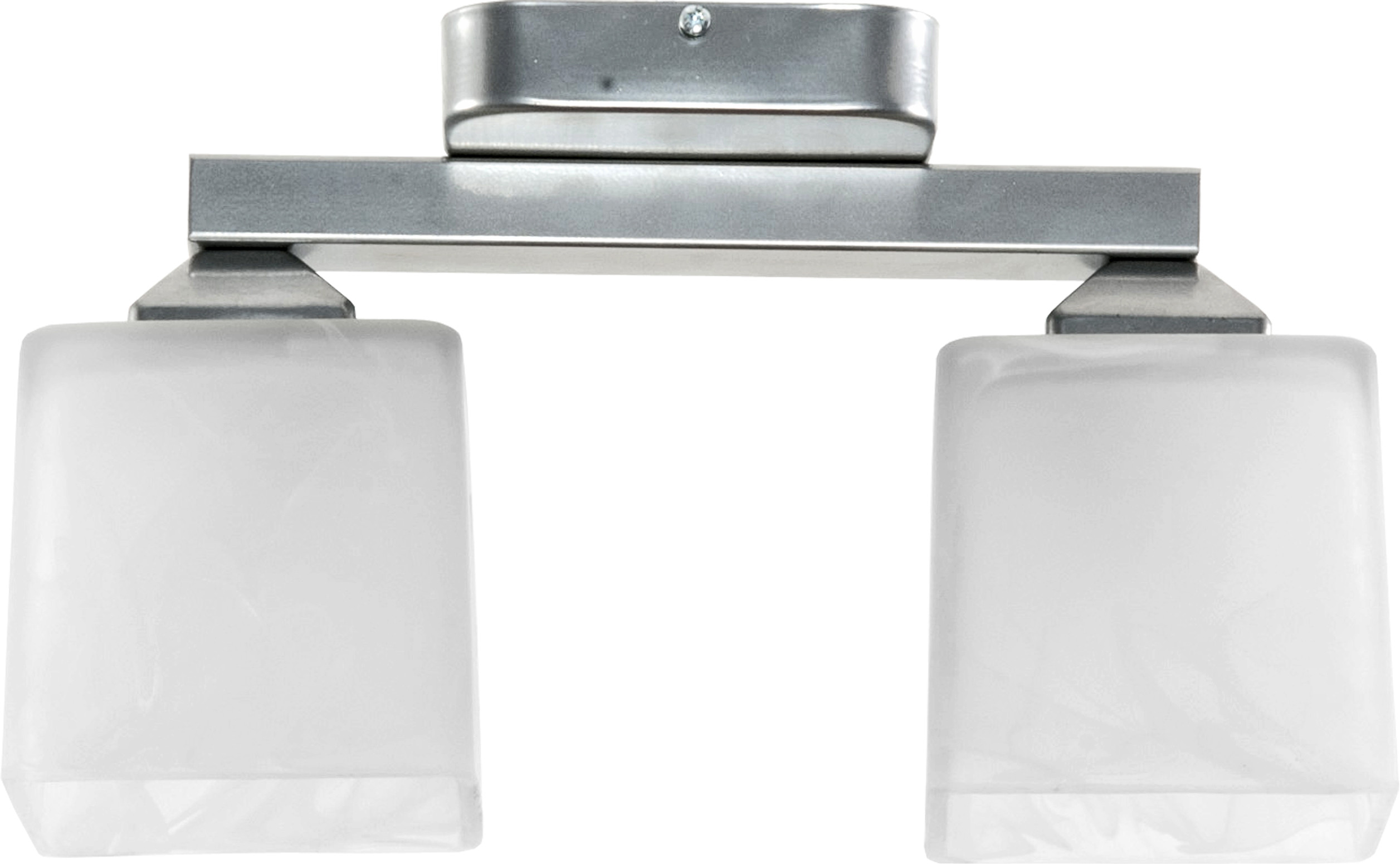 Lampa sufitowa chrom EDYLIT szklany klosz 2xE27 KARO SILVER 11-468