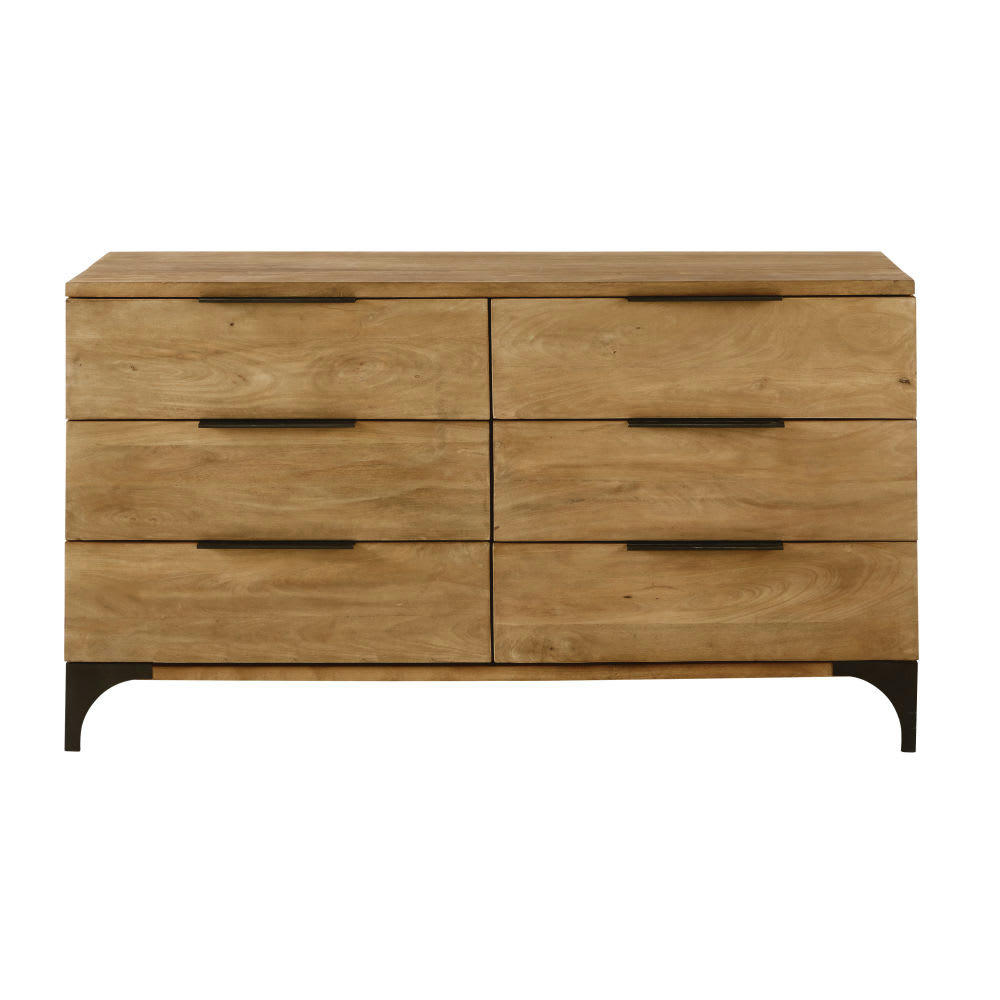 Metropolis - Commode double 6 tiroirs en bois de manguier massif