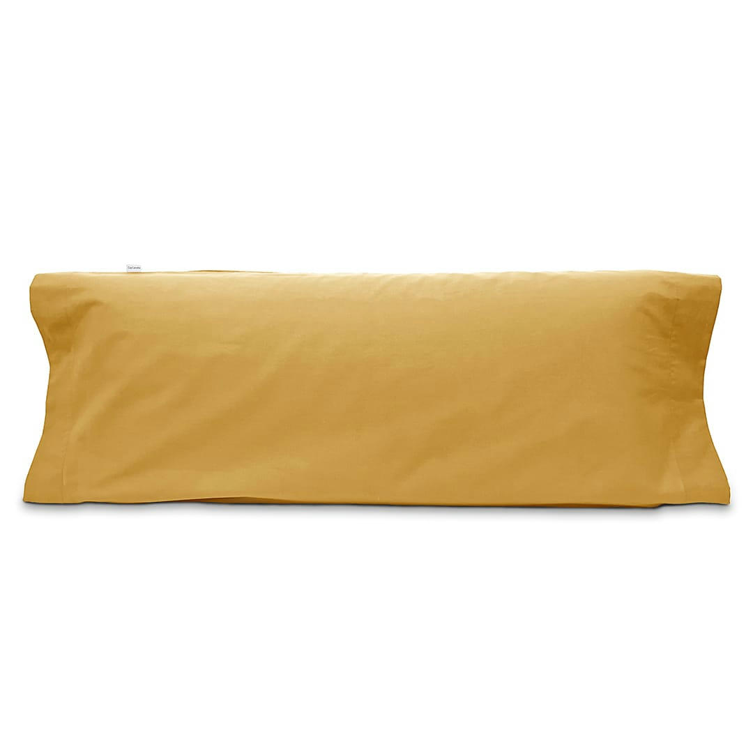PURE TO - Taie d'oreiller en percale de coton 45x110 cm moutarde