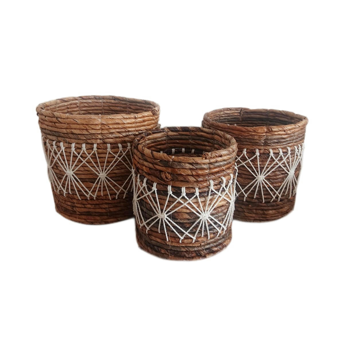 MARCY - Paniers en feuilles de bananier, marron lot de 3