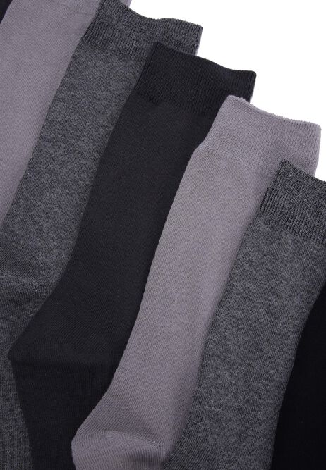 Mens 7pk Grey Cotton Rich Ankle Socks