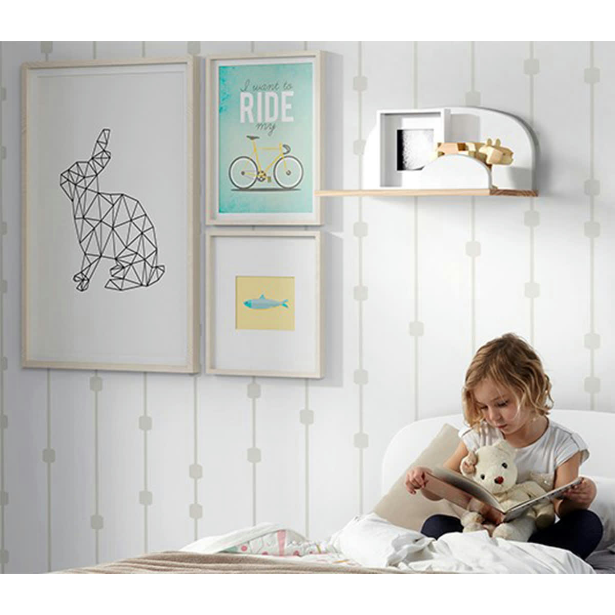 KIDDY - Étagère murale 45 cm blanc