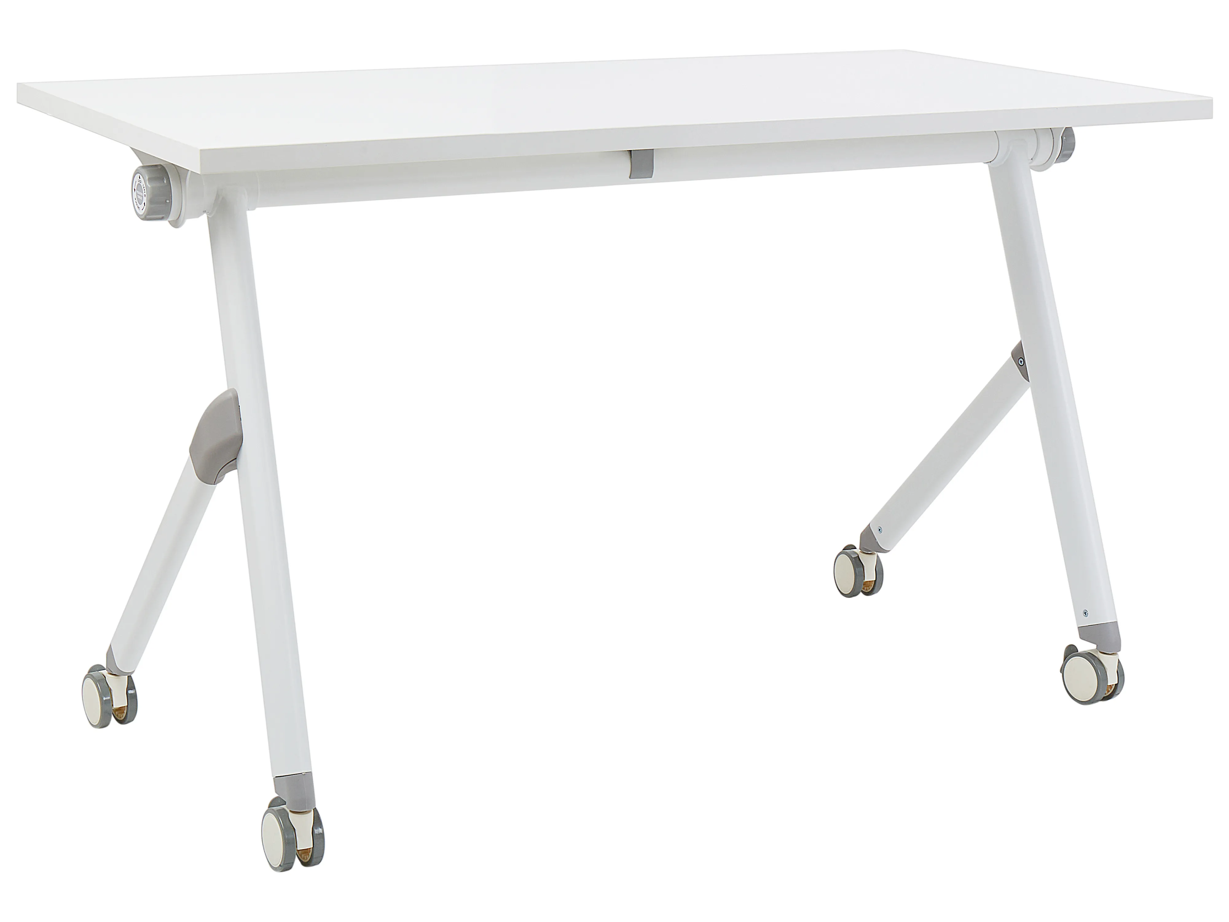 Foldable Office Desk BENDI White 120 cm 60 cm with Wheels
