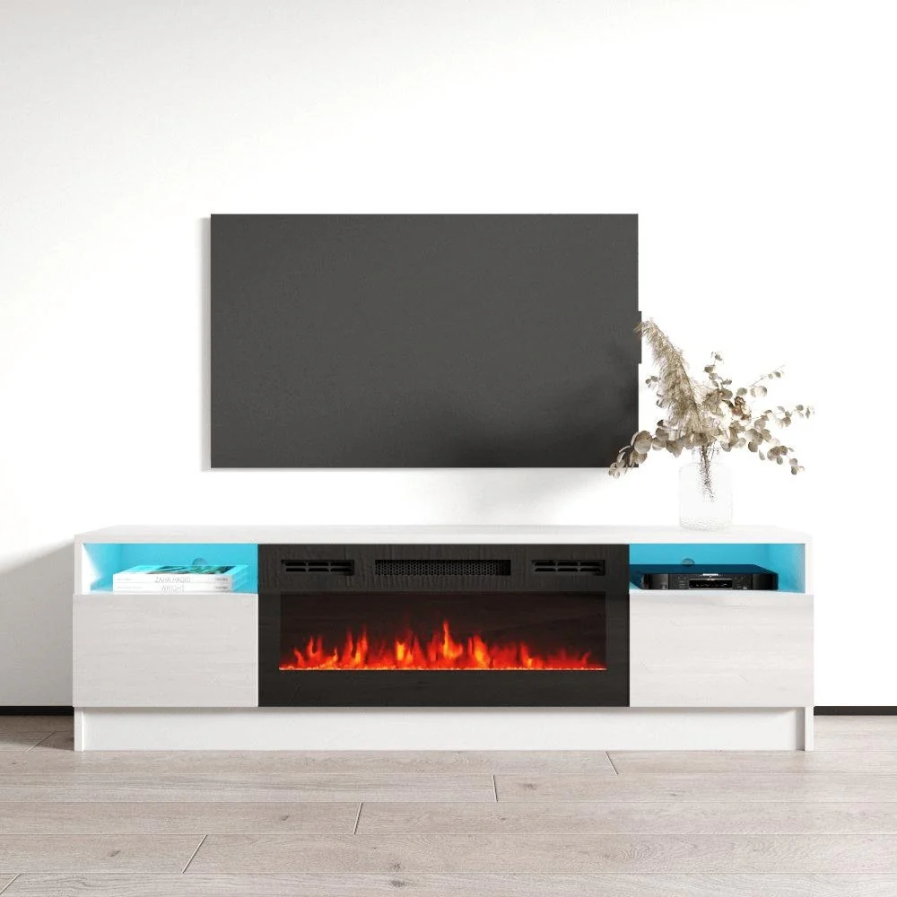 Duke 01 BL-EF Electric Fireplace 63 TV Stand