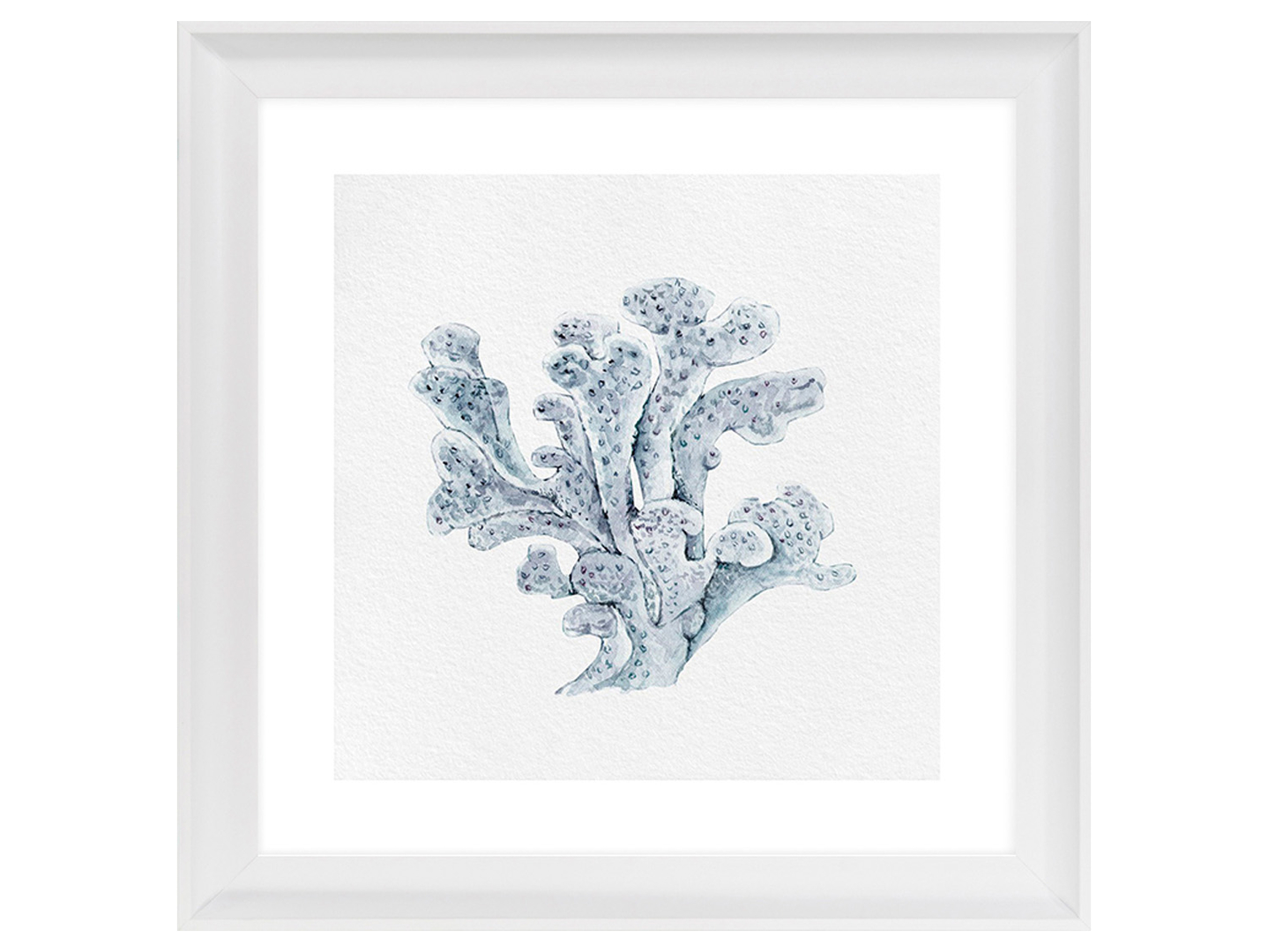 Obraz w ramie Blue Watercolor Coral No. 1 56x56 cm