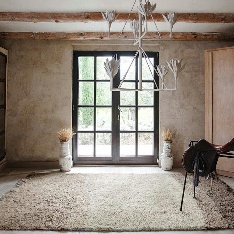 FREE YOUR SOUL - Tapis lavable en laine marron 200x300