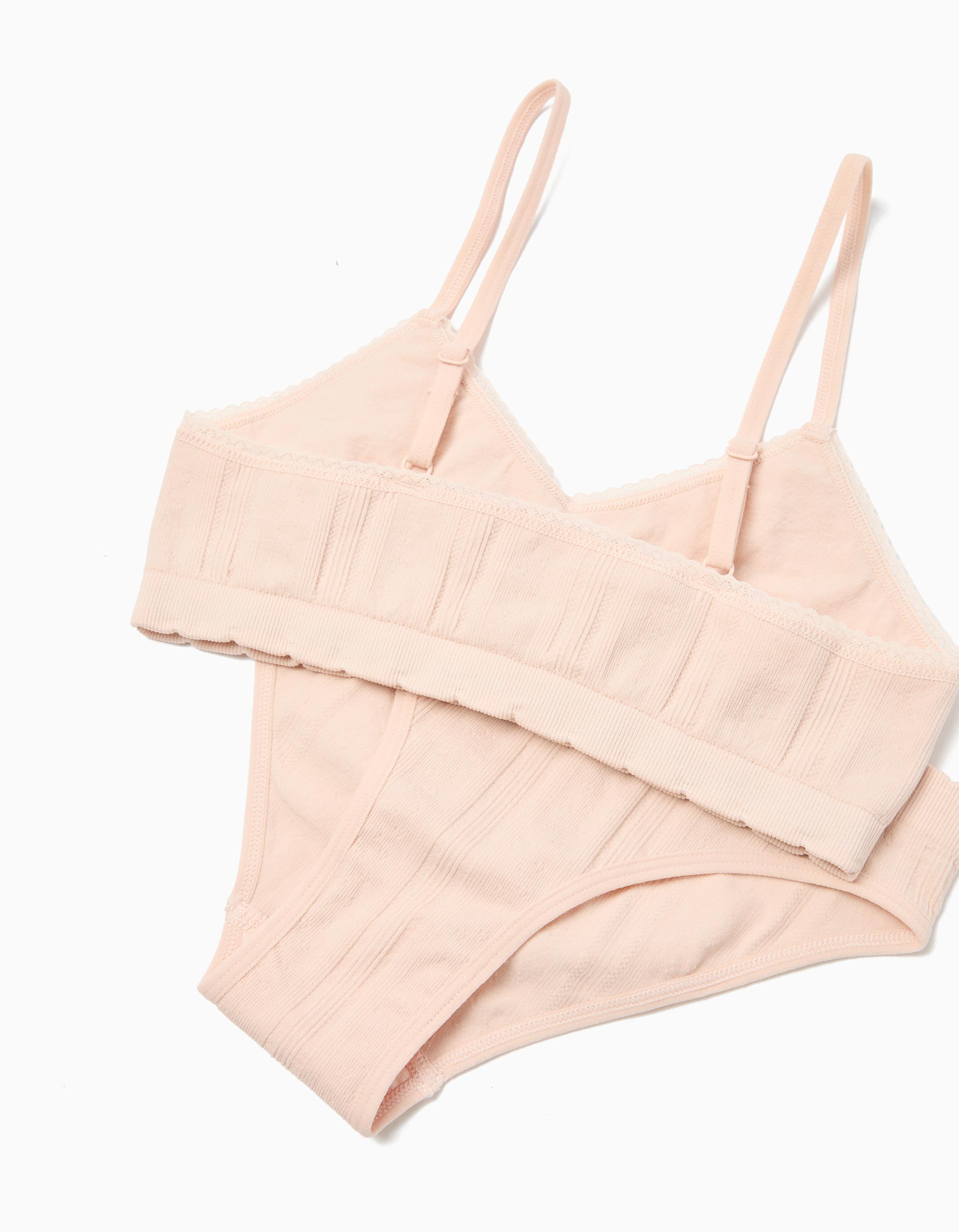 Conjunto Soutien e Cuecas, Menina, Rosa Claro