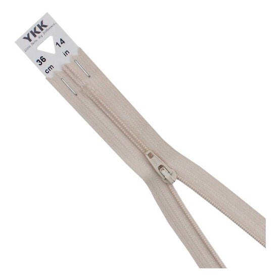 YKK Light Beige Dress and Skirt Zip 36cm