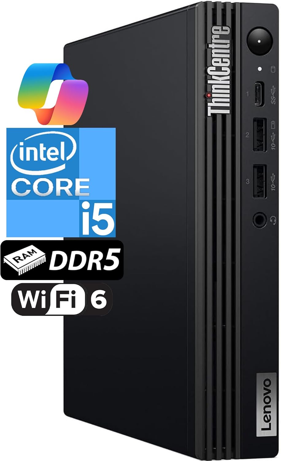 Lenovo ThinkCentre Tiny M70q Gen 5 Intel 10-Core i5-14400T (Beat i7-13700T)  32GB DDR5 RAM  1TB NVMe  WiFi 6  Bluetooth  RJ-45  DP Port  HDMI  W11P  Business Desktop  3 Yr Wty