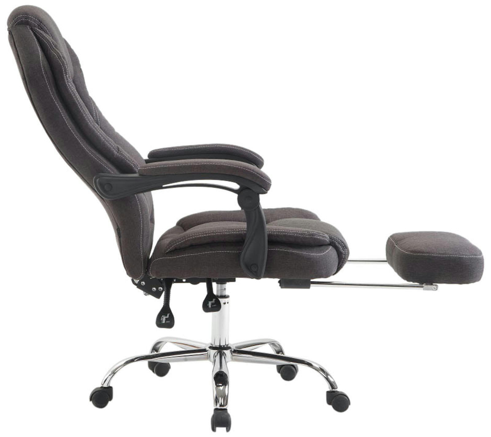 CASTLE - Chaise de bureau réglable pivotante en tissu Gris foncé