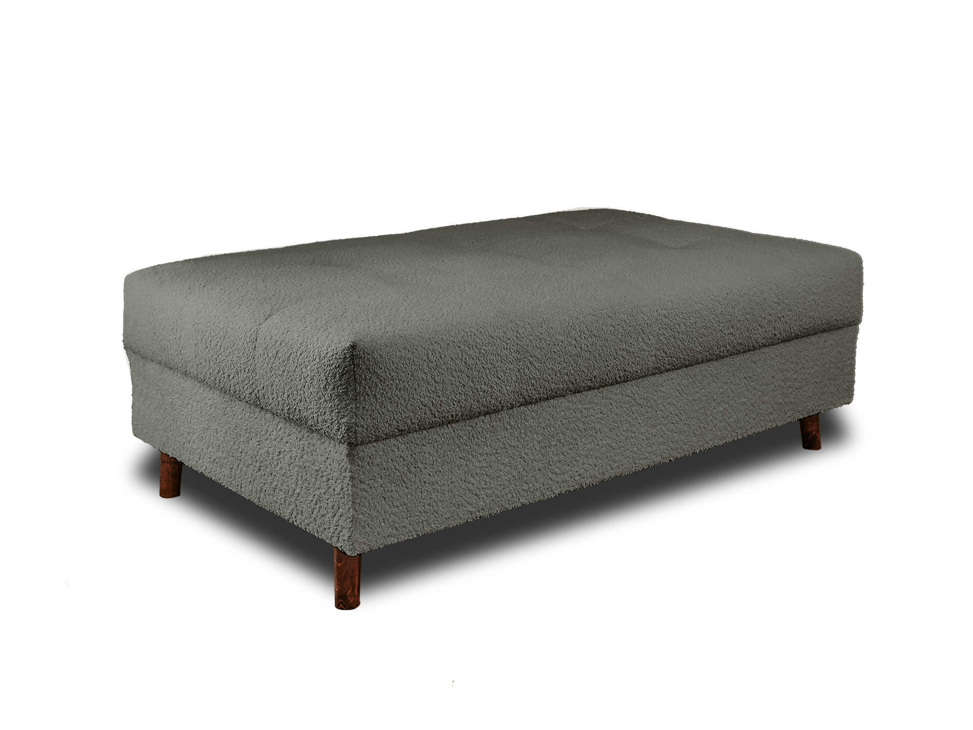 RUNE - Pouf en tissu bouclette gris