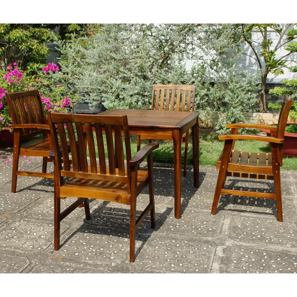 Highland 5-Piece Acacia Patio Dining Set