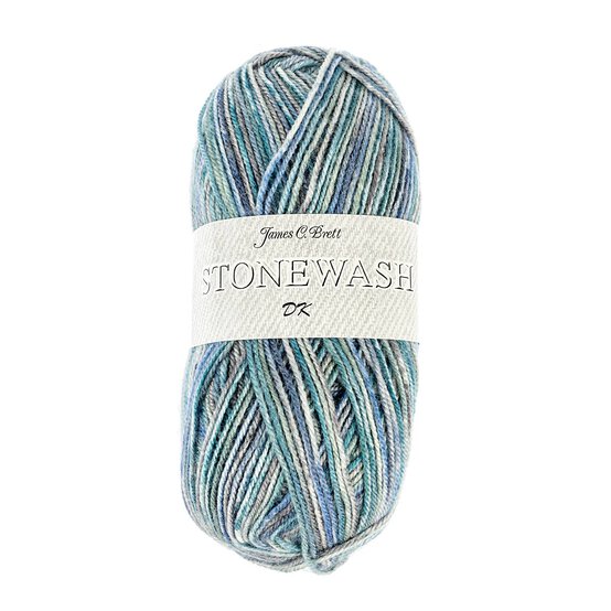 James C Brett Aqua Grey Mix Stonewash DK Yarn 100g