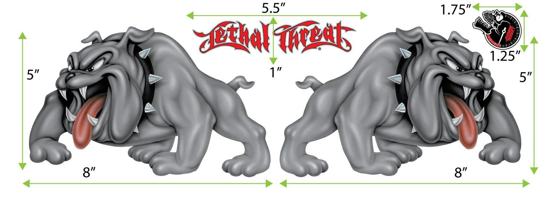 Lethal Threat Side View Bulldog Banner Decals, 6-in x 18-in