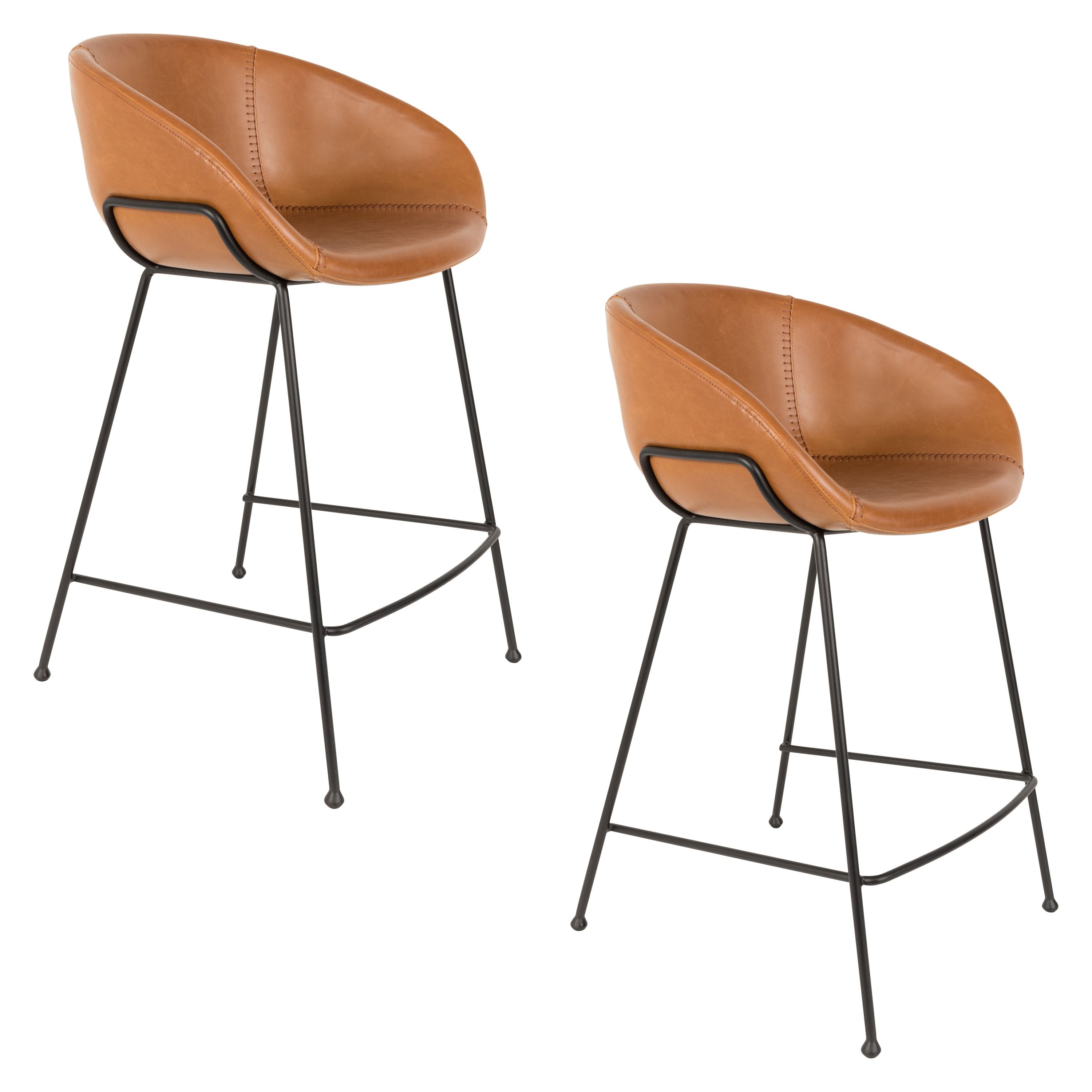 Zuiver Feston Barkrukken rugleuning 65 cm Bruin - Set van 2
