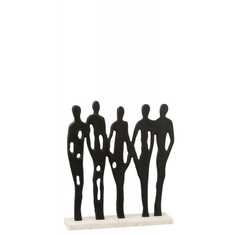 RANG - Personnages sur rang alu/marbre noir/blanc H40cm