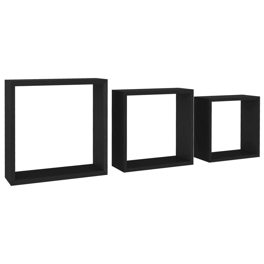 Półka ścienna Czarny 30 x 10 x 30 cm MDF vidaXL