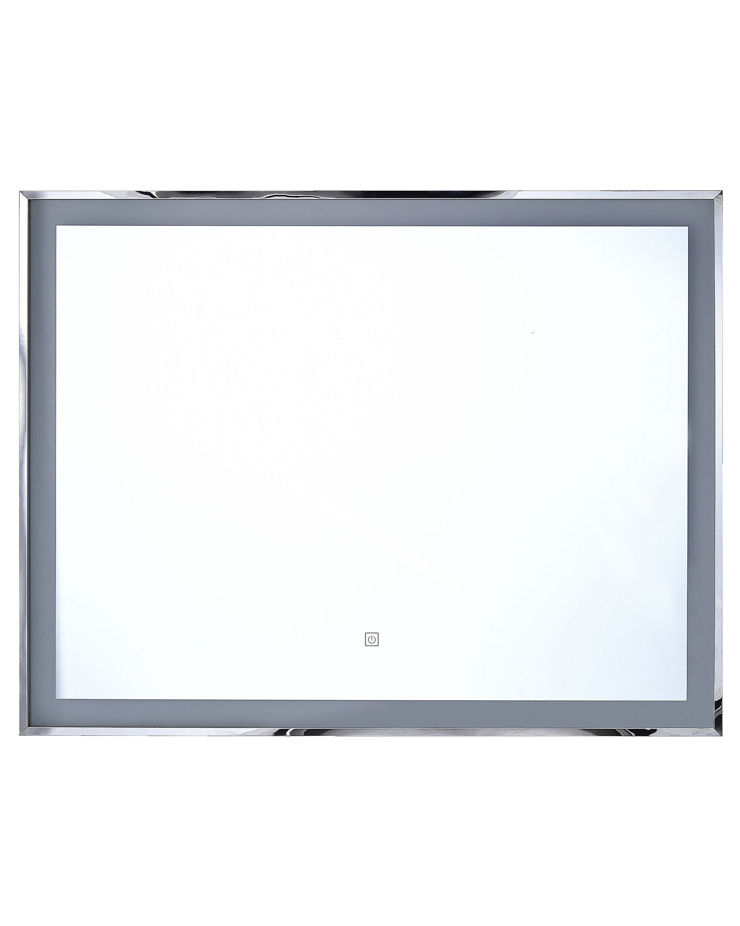 Lustro wiszące ścienne LED 90x70 srebrne