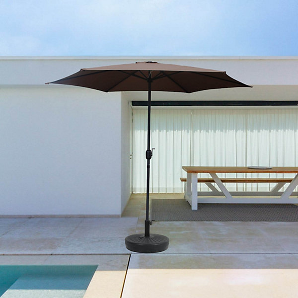 Parasol marron rond 2,94 x 2,94 m degrés PORTOFINO