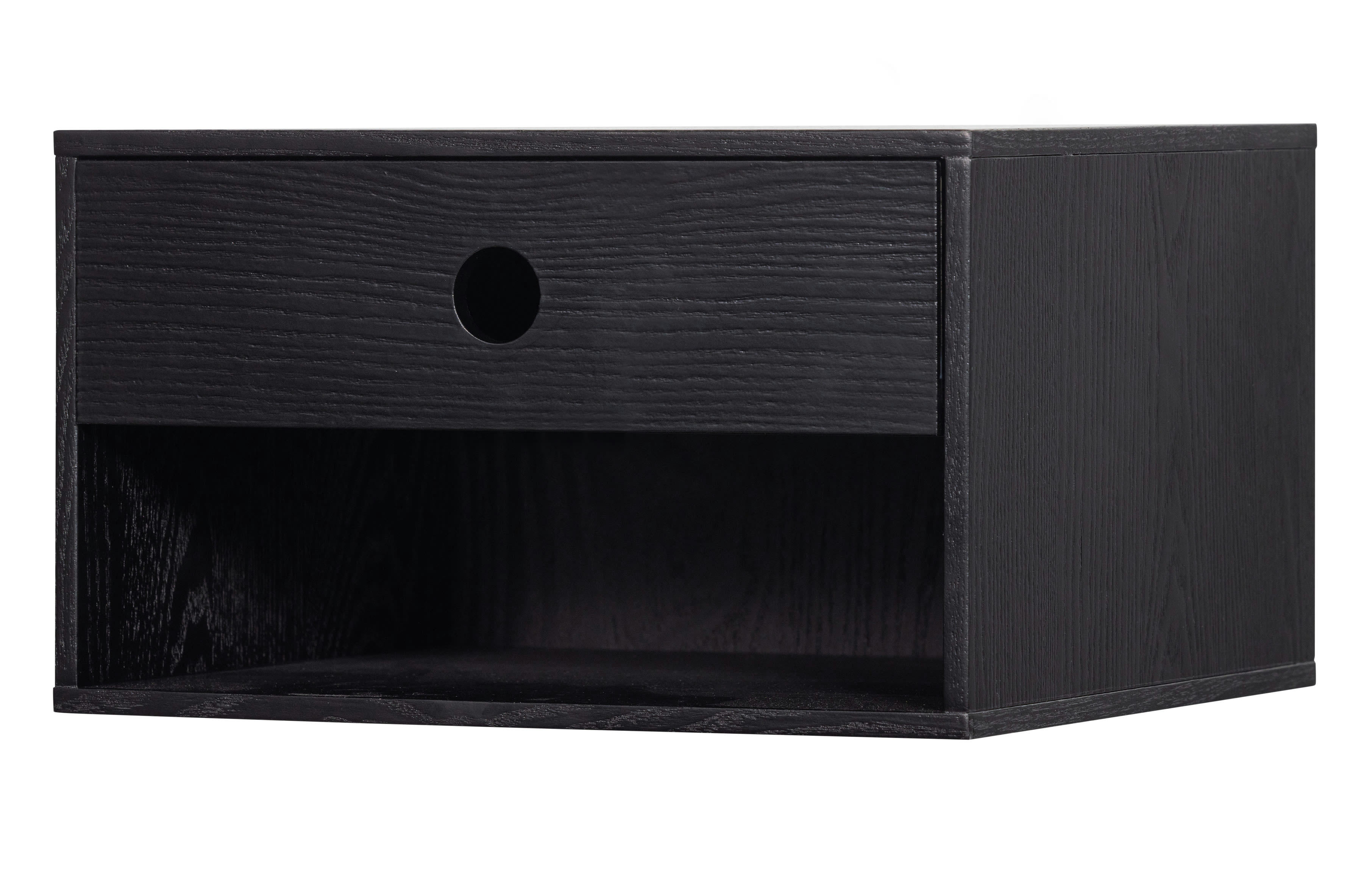 NANCY - Table de chevet murale noir