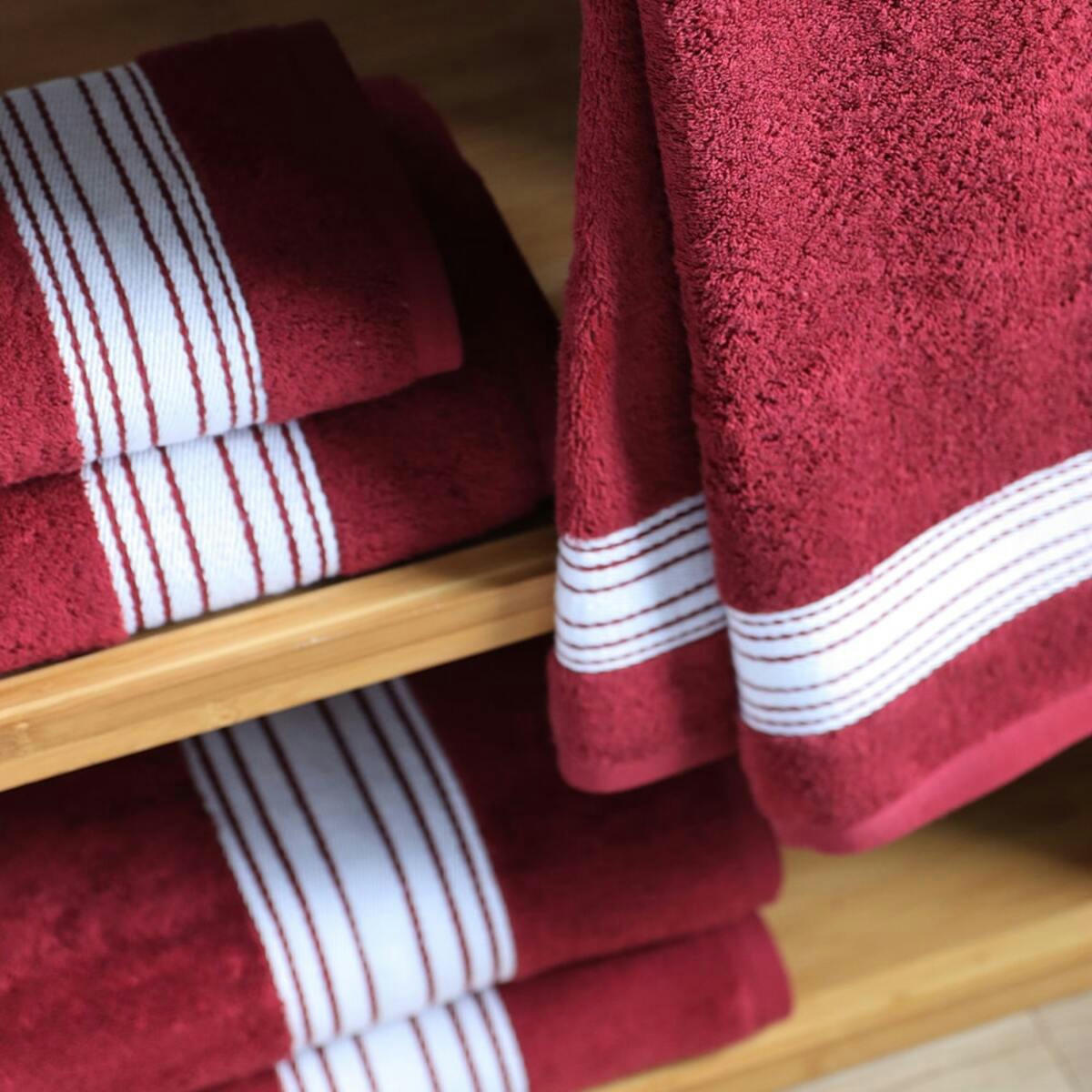 GRAND HÔTEL - Drap de douche coton bio Bordeaux 70x130 cm
