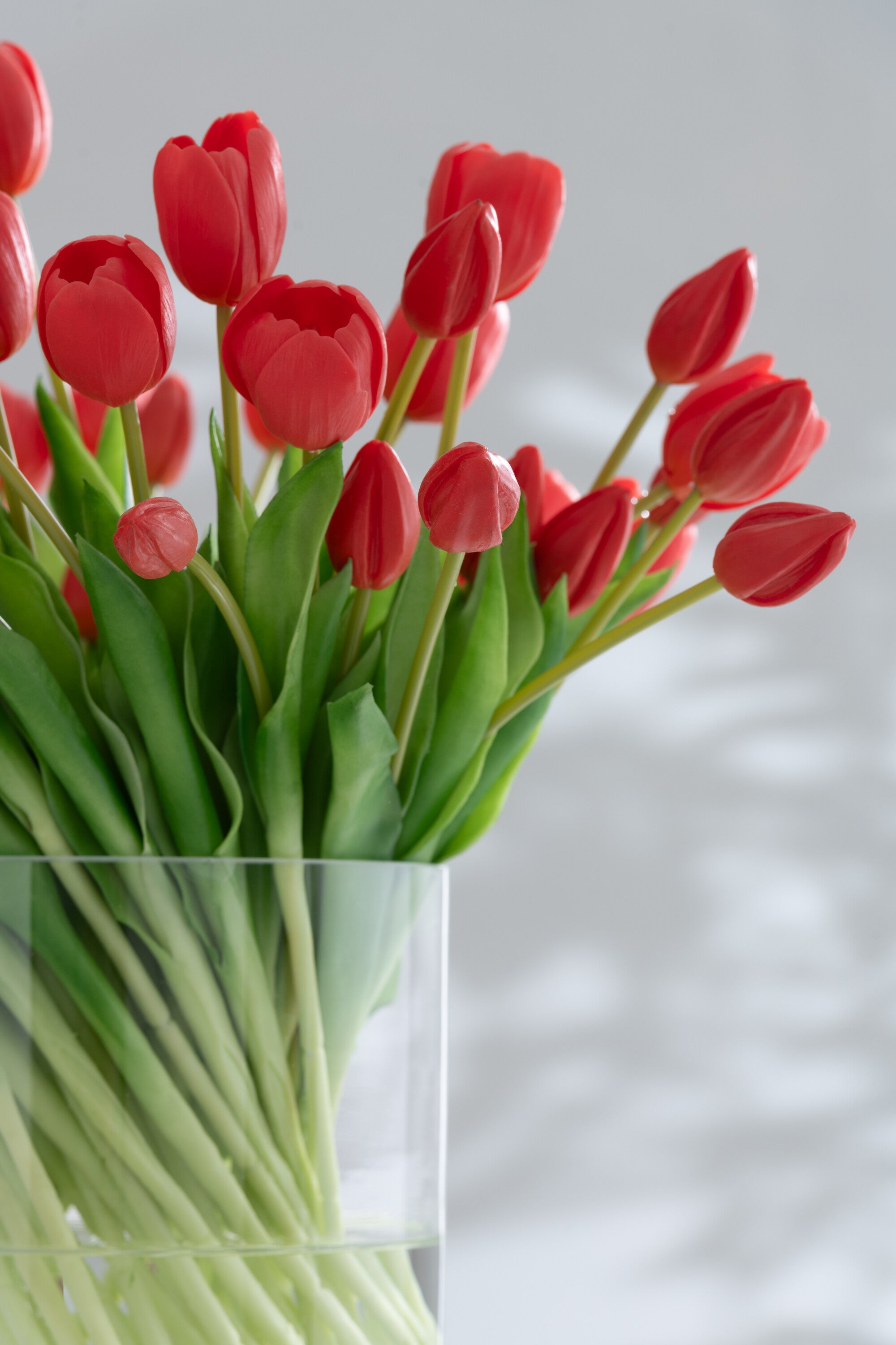 J-Line boeket Tulpen 7 stuks - kunststof - koraal roze - large