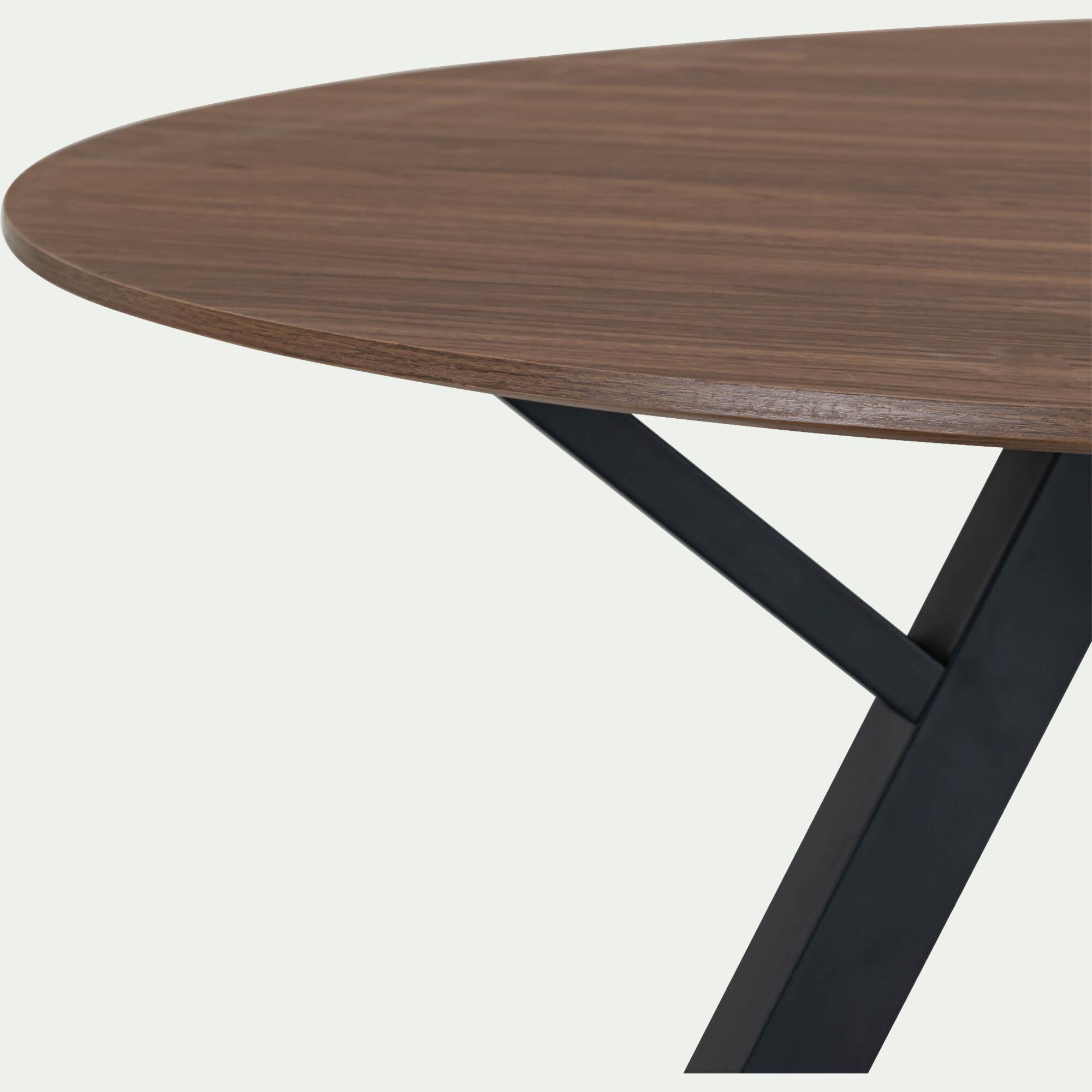 ILONSE - Table de repas ronde en bois - bois foncé (6 places)