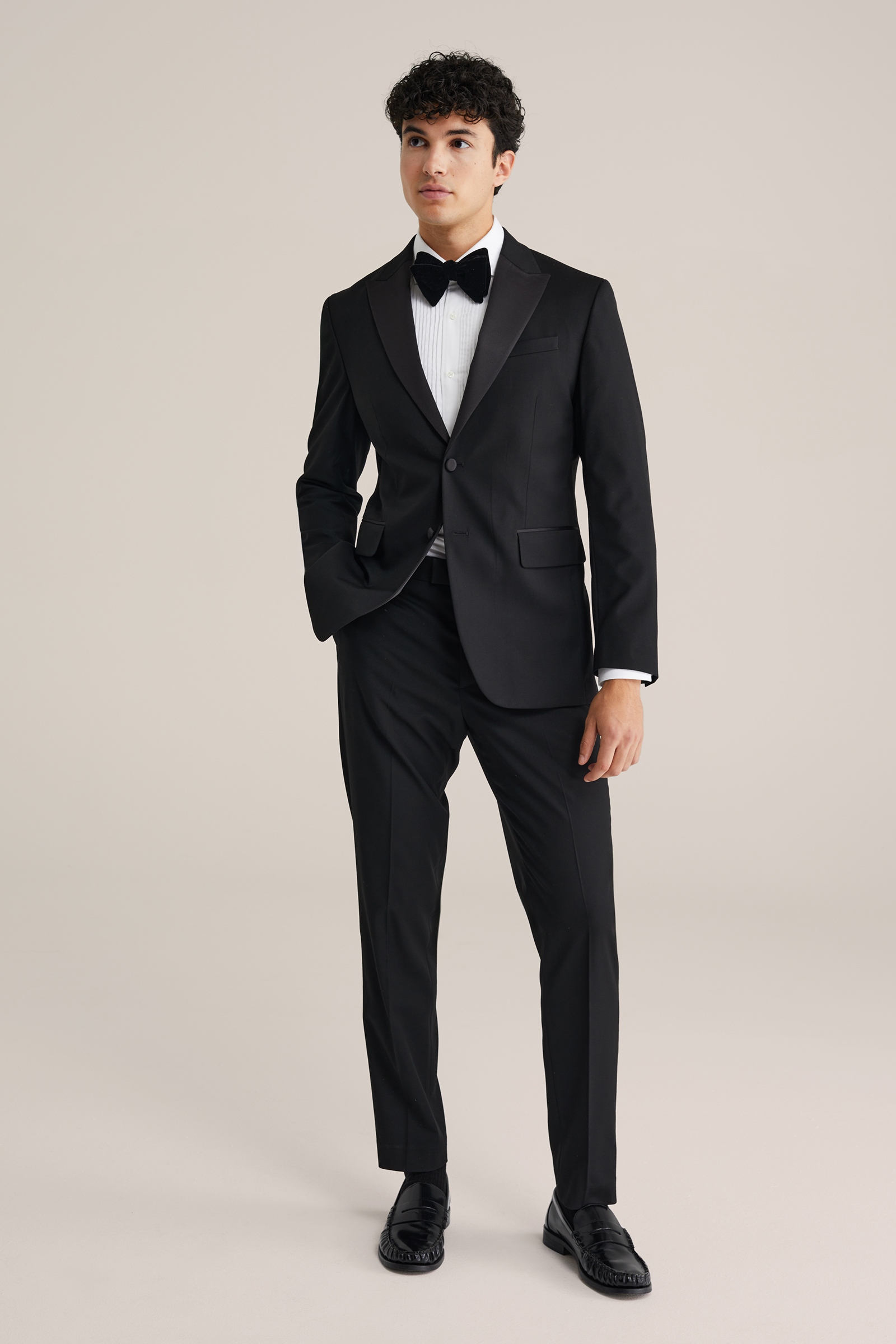 Heren slim fit tuxedo blazer