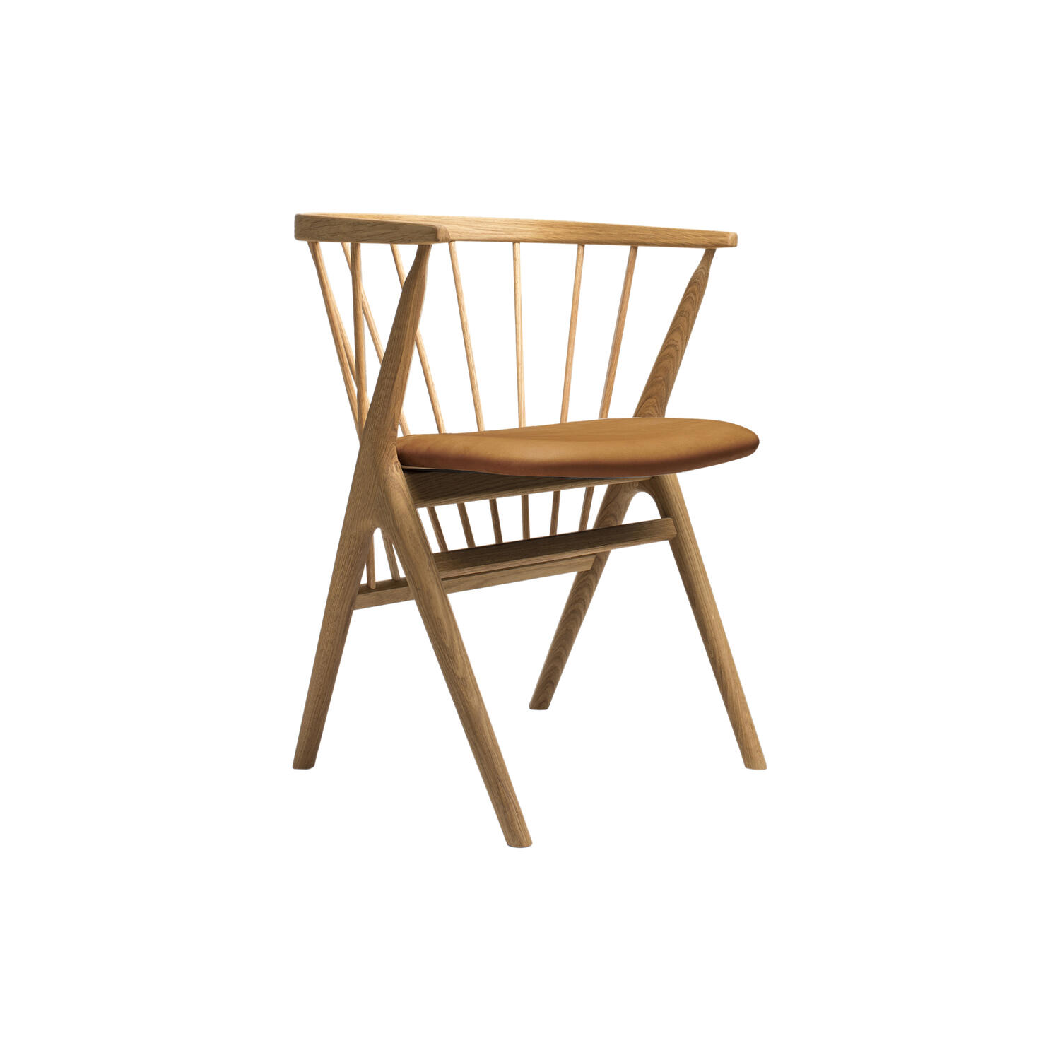 Sibast No 8 spisestol, oiled oak/cognac