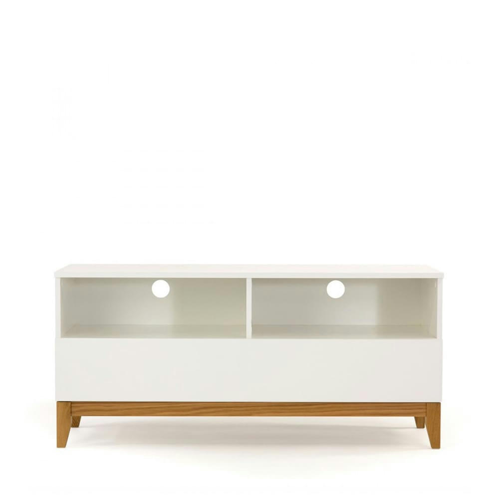 BLANCO - Meuble TV design scandinave Wide blanc
