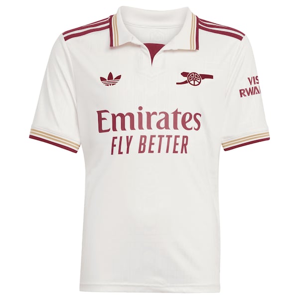 Bukayo Saka Arsenal adidas Youth 2025/26 Third Replica Player Jersey - White