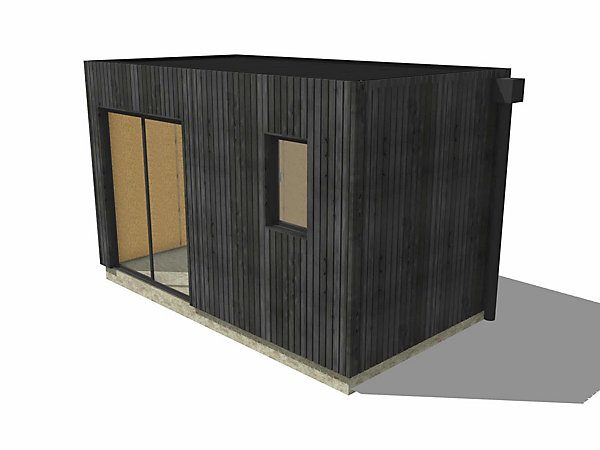 Annexe de jardin bois en bois 4,4 x 2,4 x 2,7 m / menuiseries alu k-line