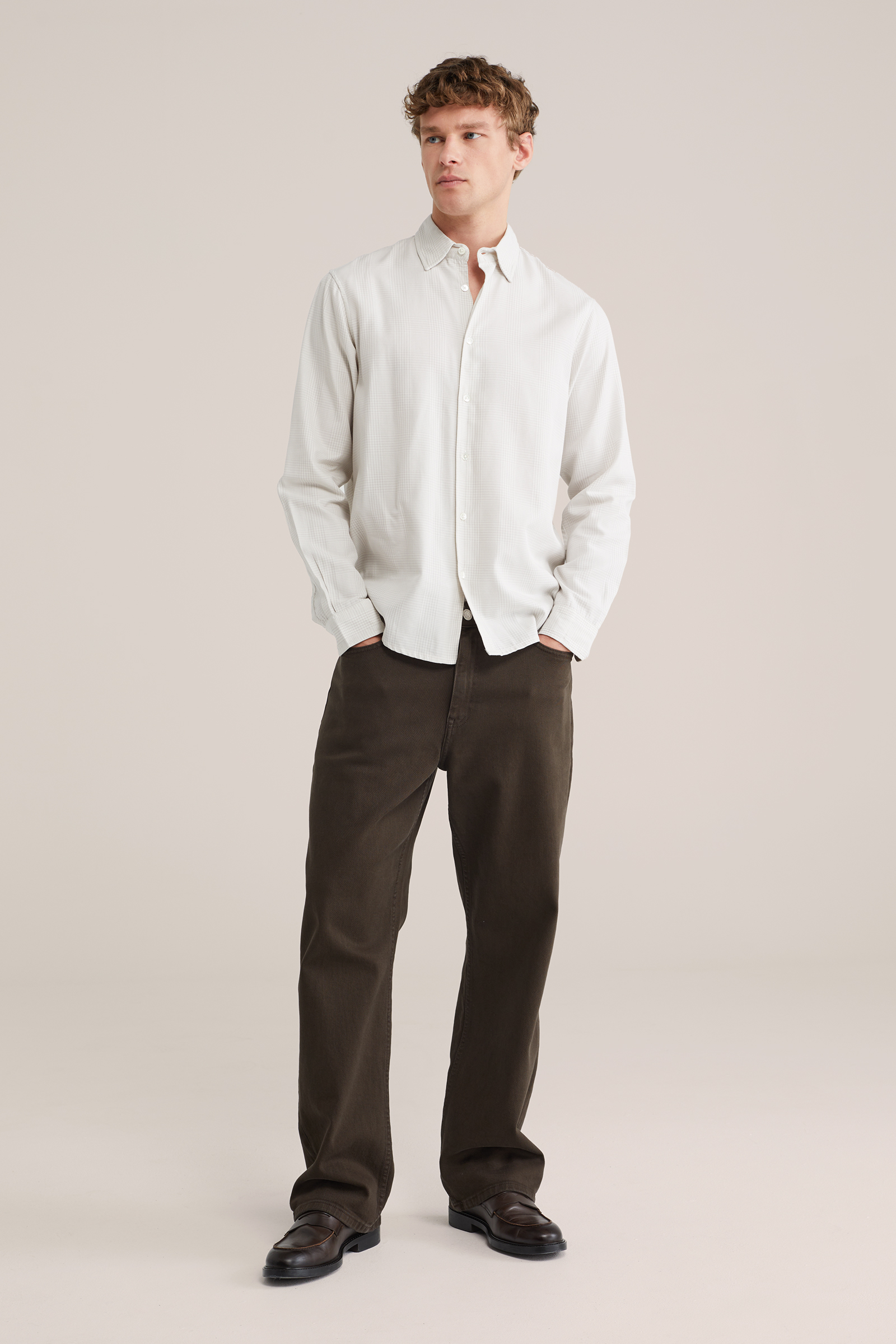 Heren regular fit overhemd van modalmix