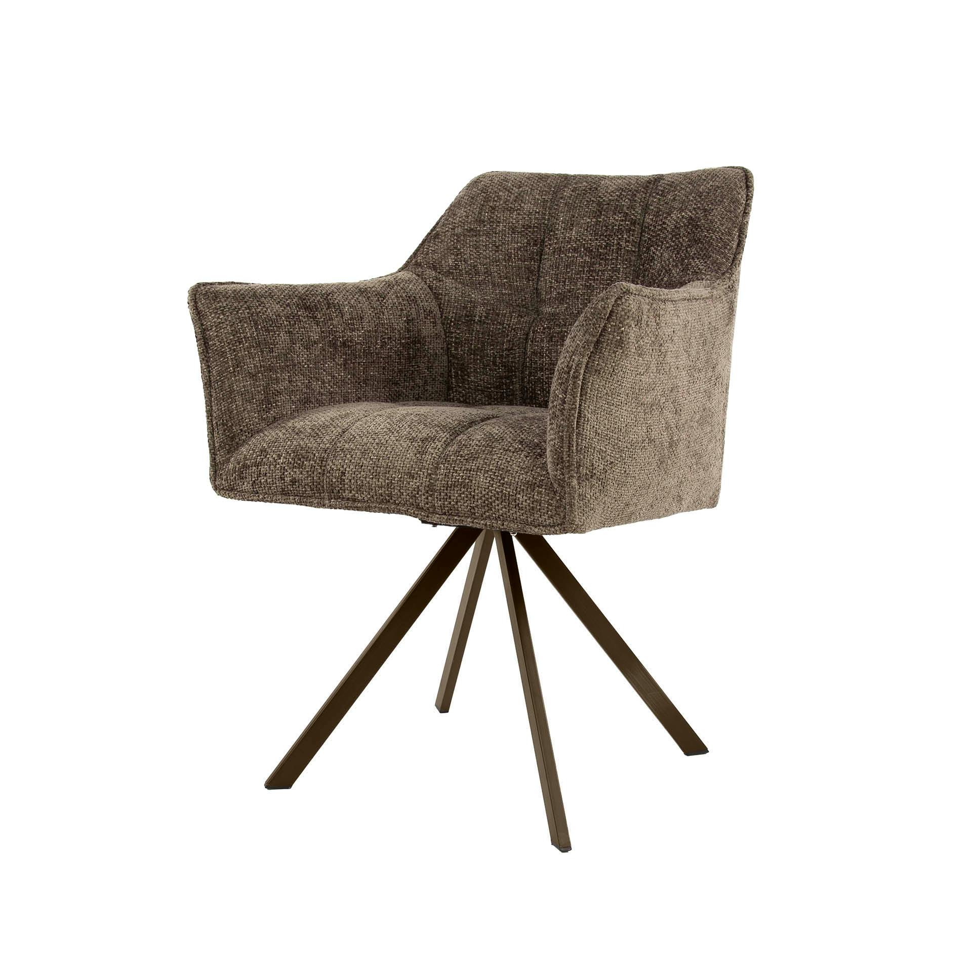 Chaise pivotante taupe pied bronze (lot de 2) MELBOURNE