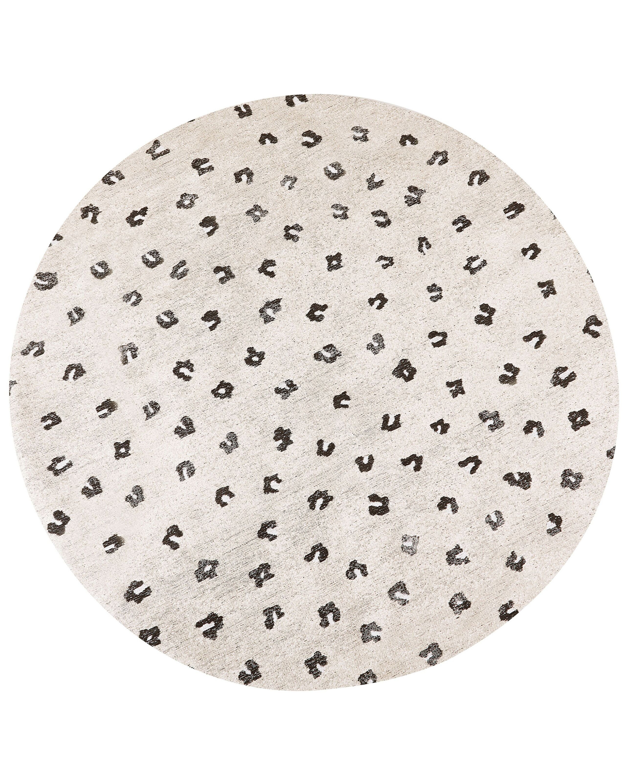 Dywan bawełniany do salonu ⌀ 140 cm beżowy