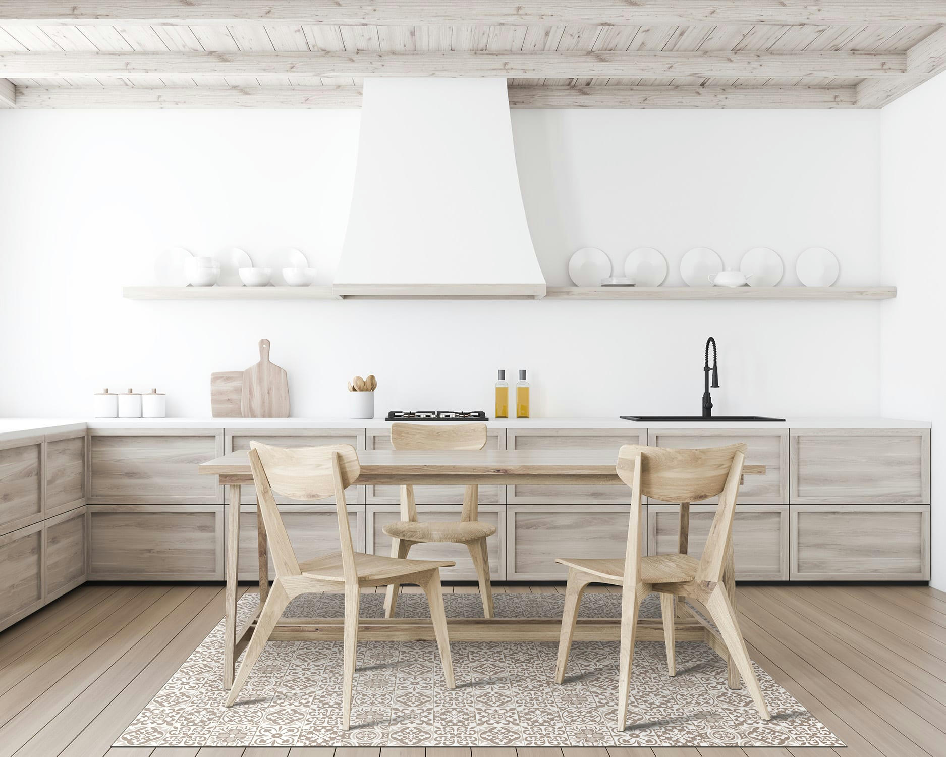 - Tapis vinyle carreaux ciments triana brun 60x200cm