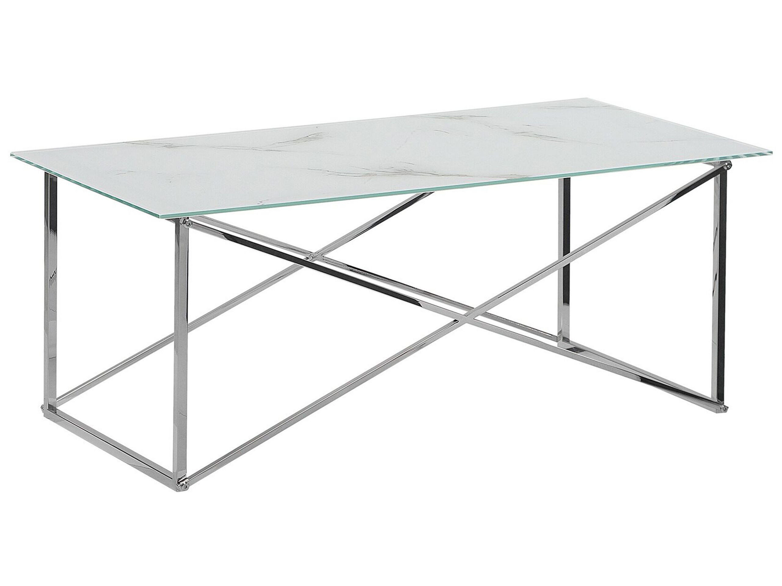 Stolik kawowy ława 50 x 100 cm marmur biały