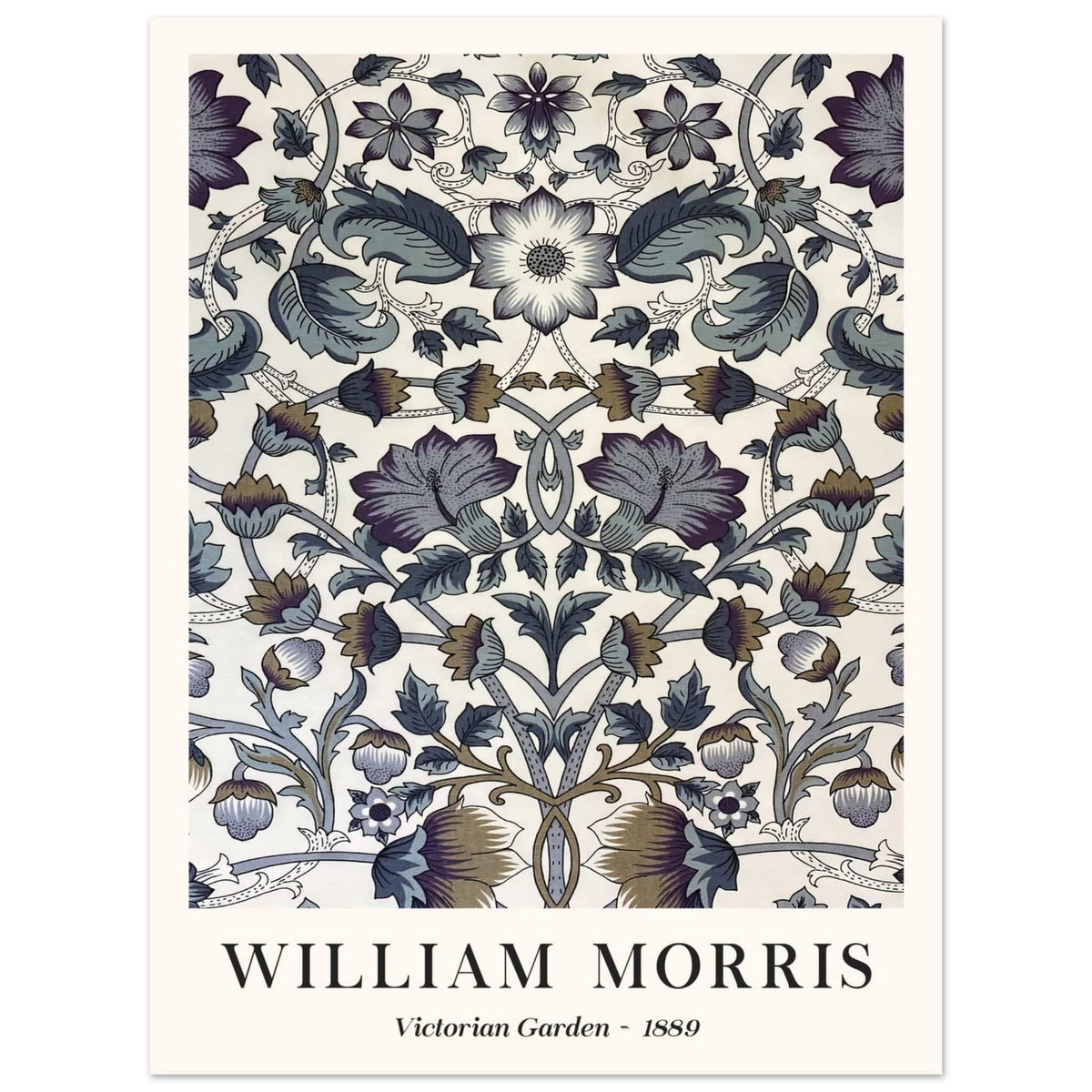 Artfulprints Poster William Morris - Victorian garden 1889  - 30x40 cm - Grijs