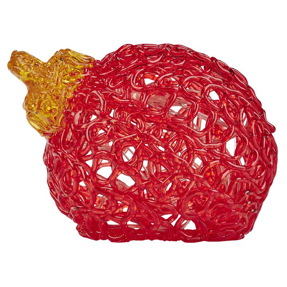 Boule de No&euml;l lumineuse rouge 10 LED blanc chaud Ø12 cm