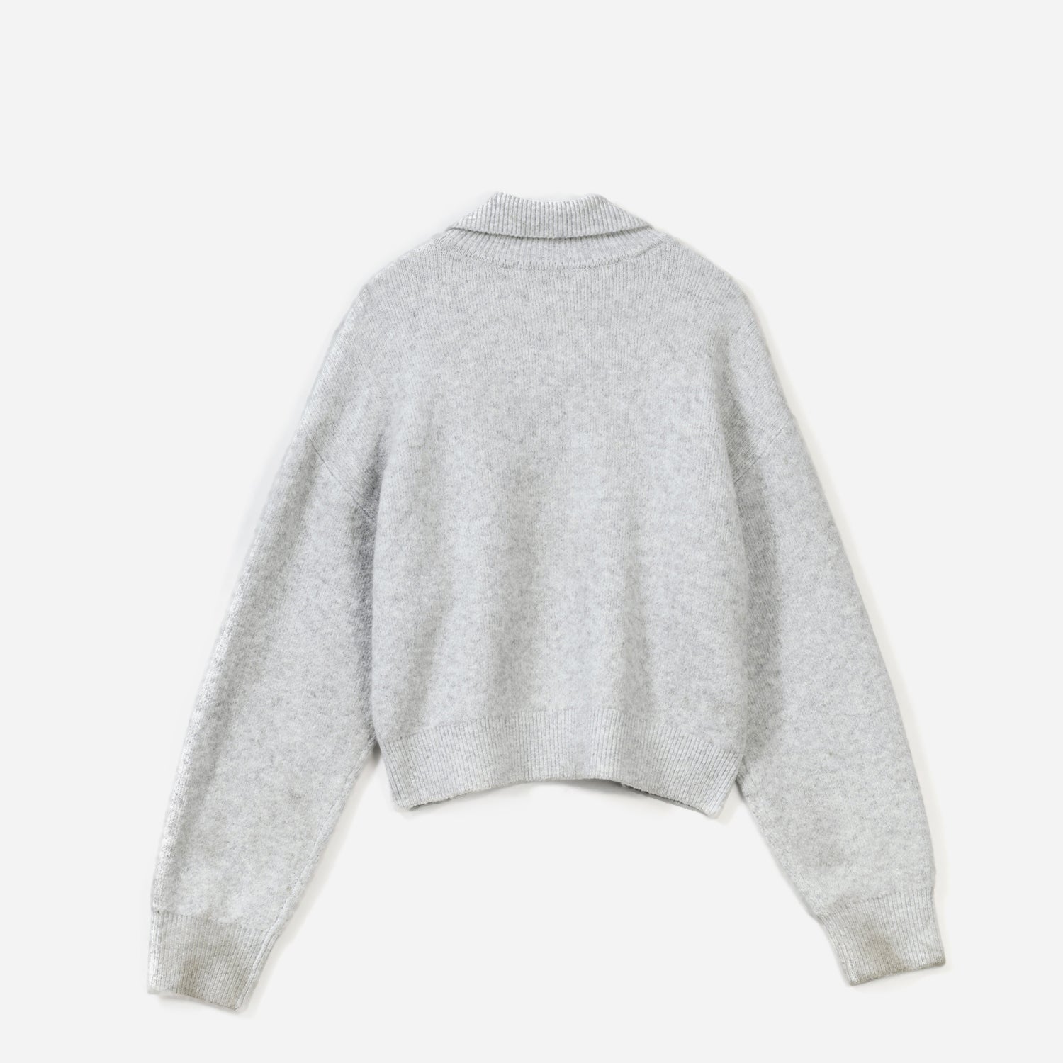 Pull TEXTO gris tricot boutons strass