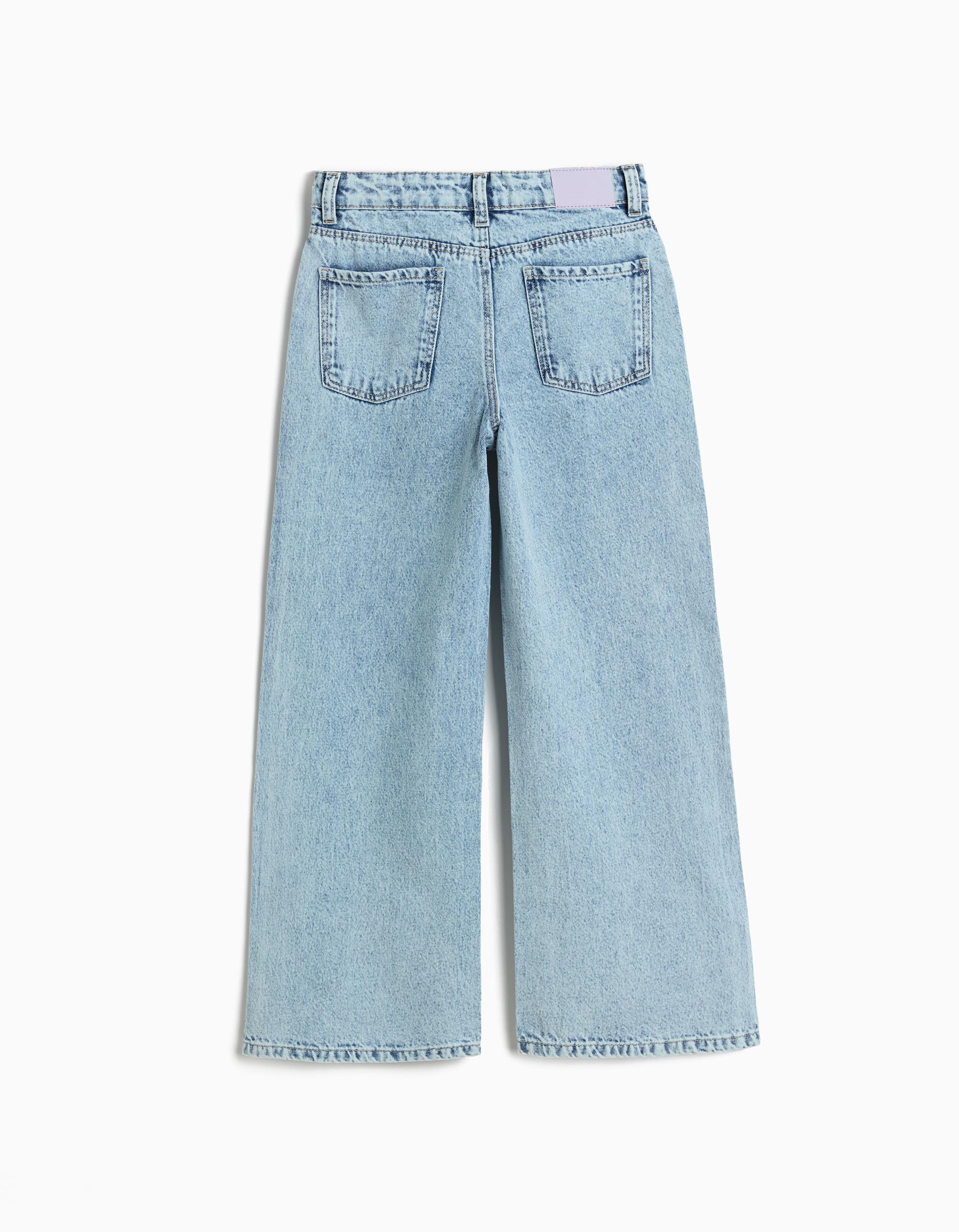 Calças de Ganga 'Wide Leg', Menina, Azul Claro