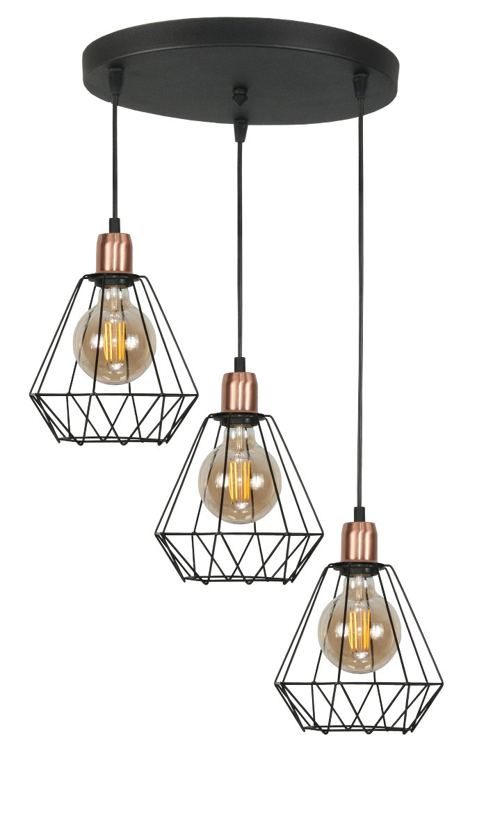 Lampa wisząca sufitowa EDYLIT kaskada loft koszyki LED 3xE27 SALEN 14-578