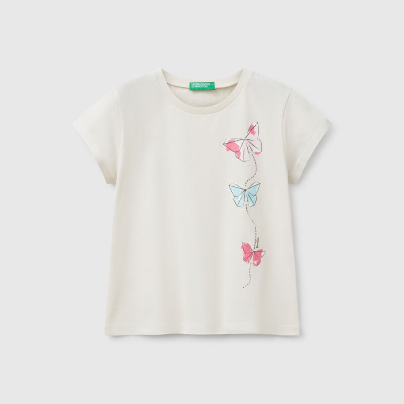 T-shirt in cotton with glitter