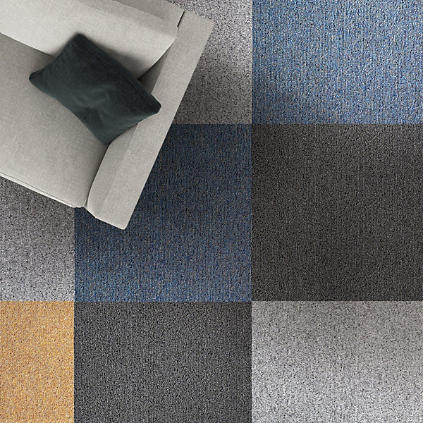 Dalles de moquette autoportantes Moscou, Bleu 50 x 50 cm
