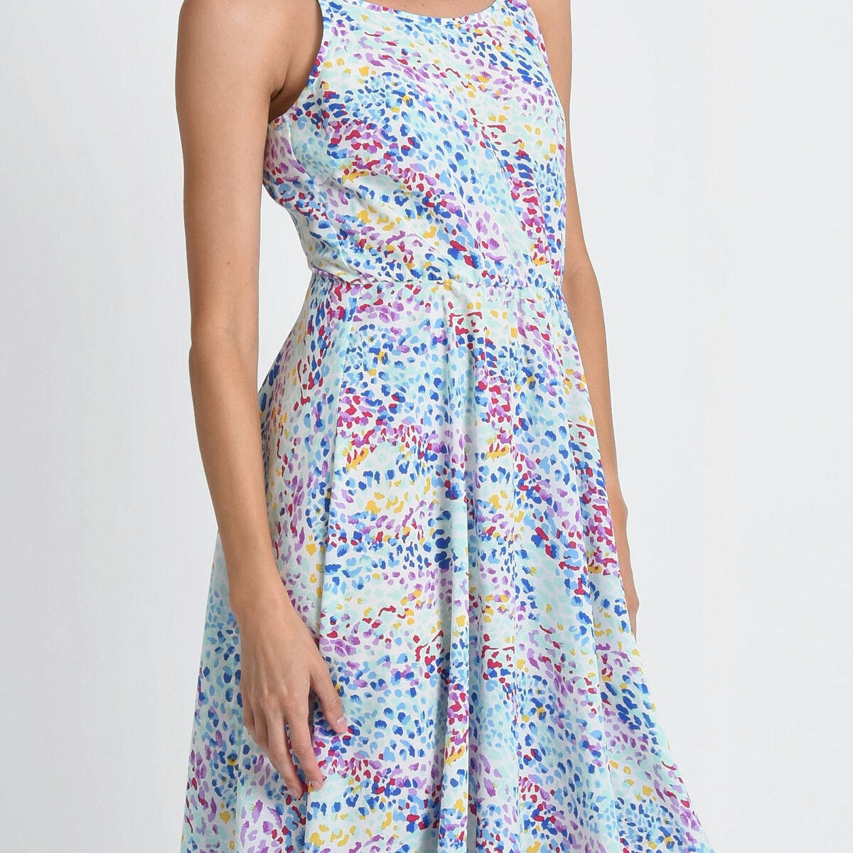 Robe midi imprimé à bretelles