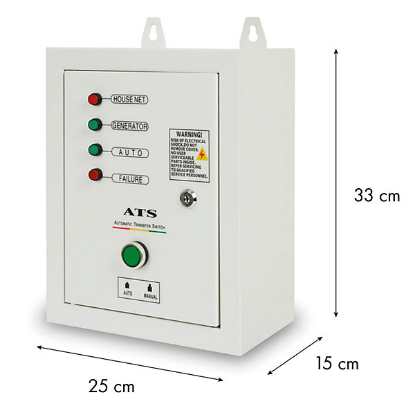EBERTH ATS commutateur de transfert automatique 3 phases jusqu'à 10kW, 400V tension de service, câble de commande 1,5m ATS inclus