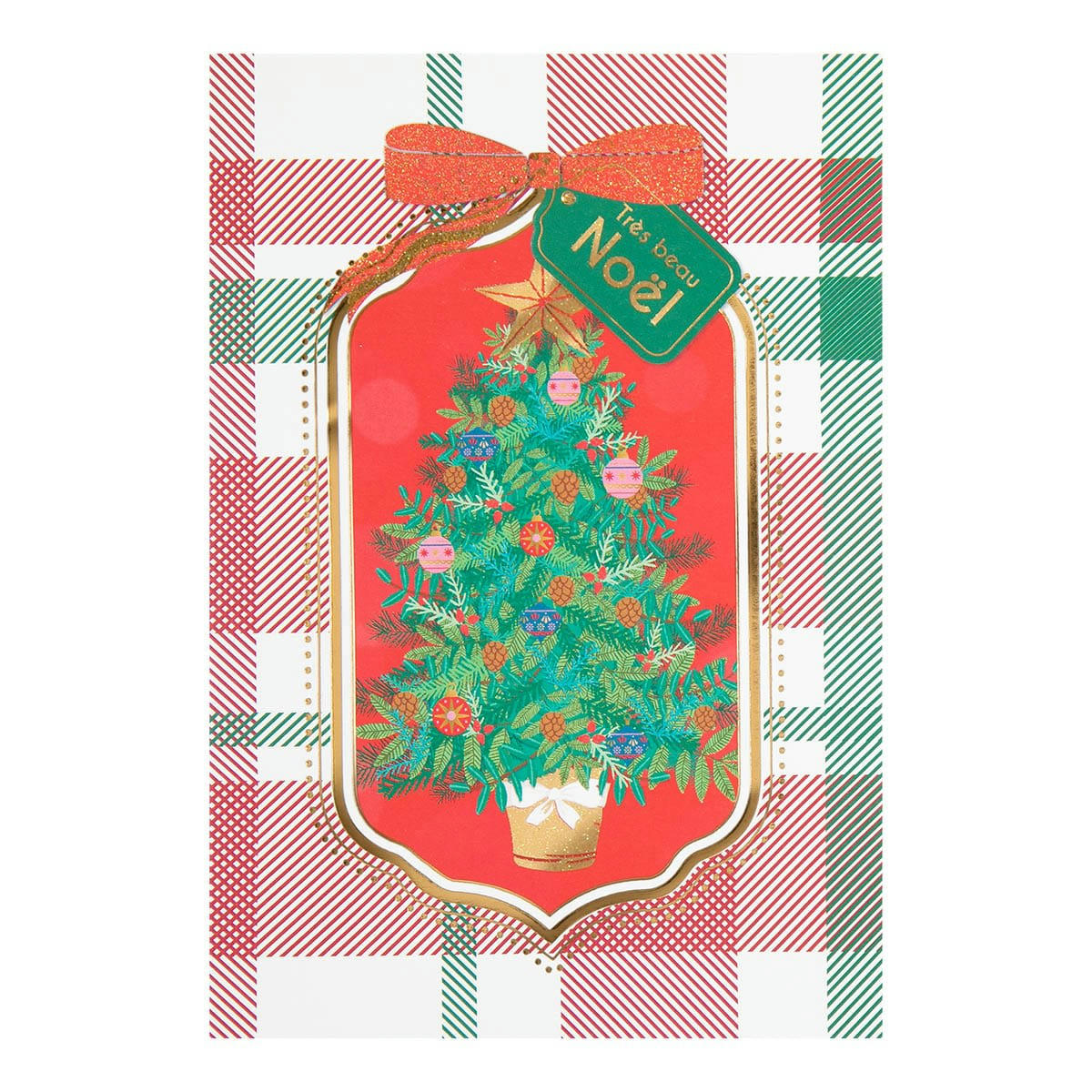 - Carte De Vœux Noël Chic Sapin Tartan