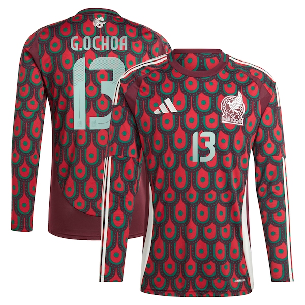 Guillermo Ochoa Mexico National Team adidas 2024 Home Replica Player Long Sleeve Jersey - Burgundy